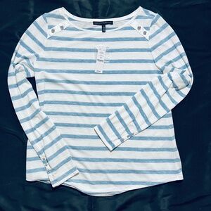 White House Black Market Striped Long Sleeve Tee